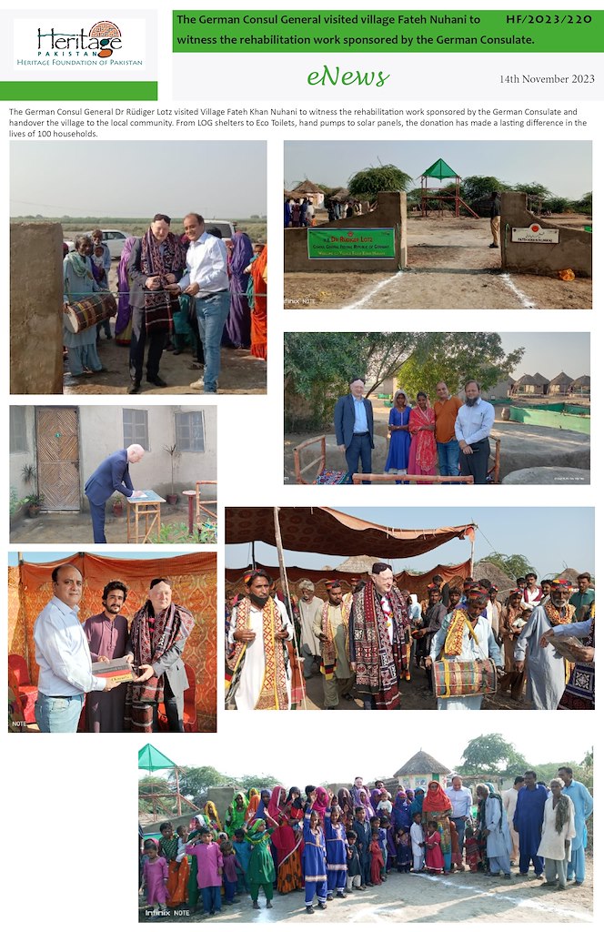 The German Consul General visited village Fateh Nuhani to witness the rehabilitation work sponsored by the German Consulate.