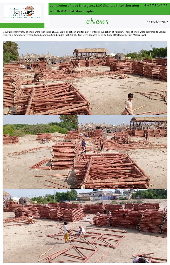 Completion of 1000 Emergency LOG Shelters in collaboration with INTBAU Pakistan Chapter