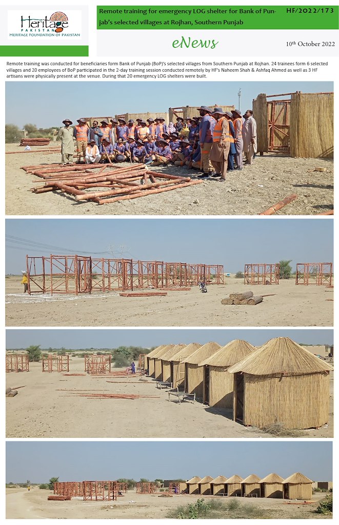Remote training for emergency LOG shelter for Bank of Punjab’s selected villages at Rojhan, Southern Punjab