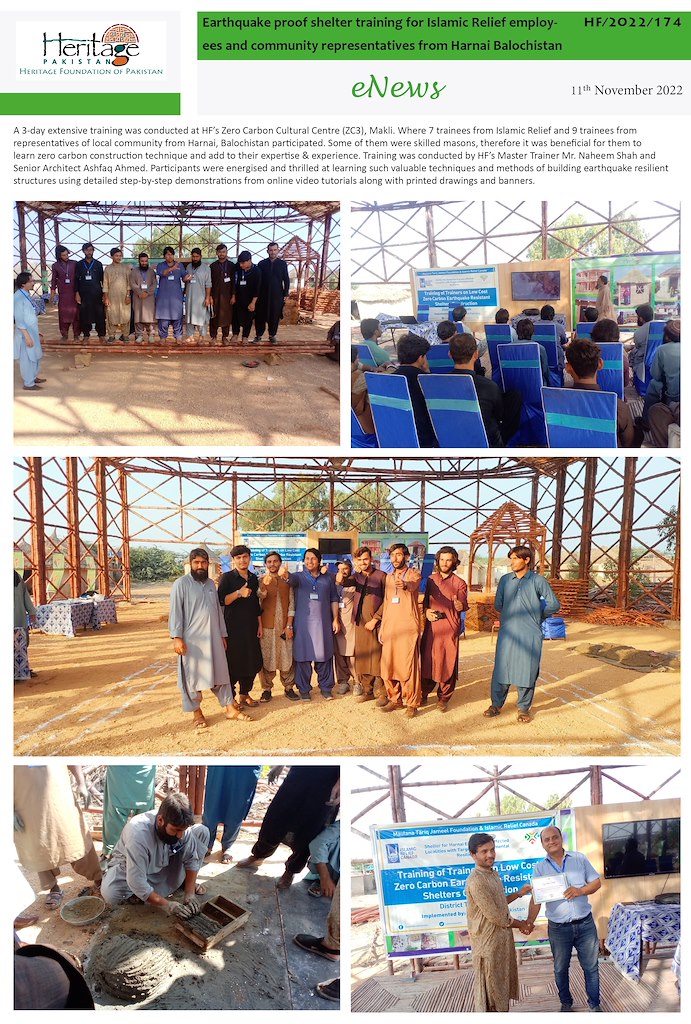 Earthquake proof shelter training for Islamic Relief employees and community representatives from Harnai Balochistan